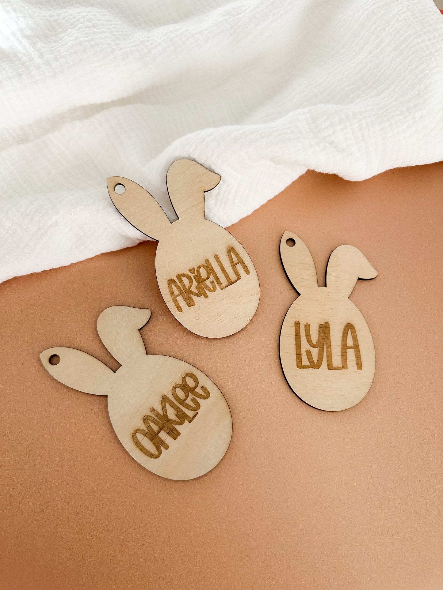 Wooden Easter Basket Tag