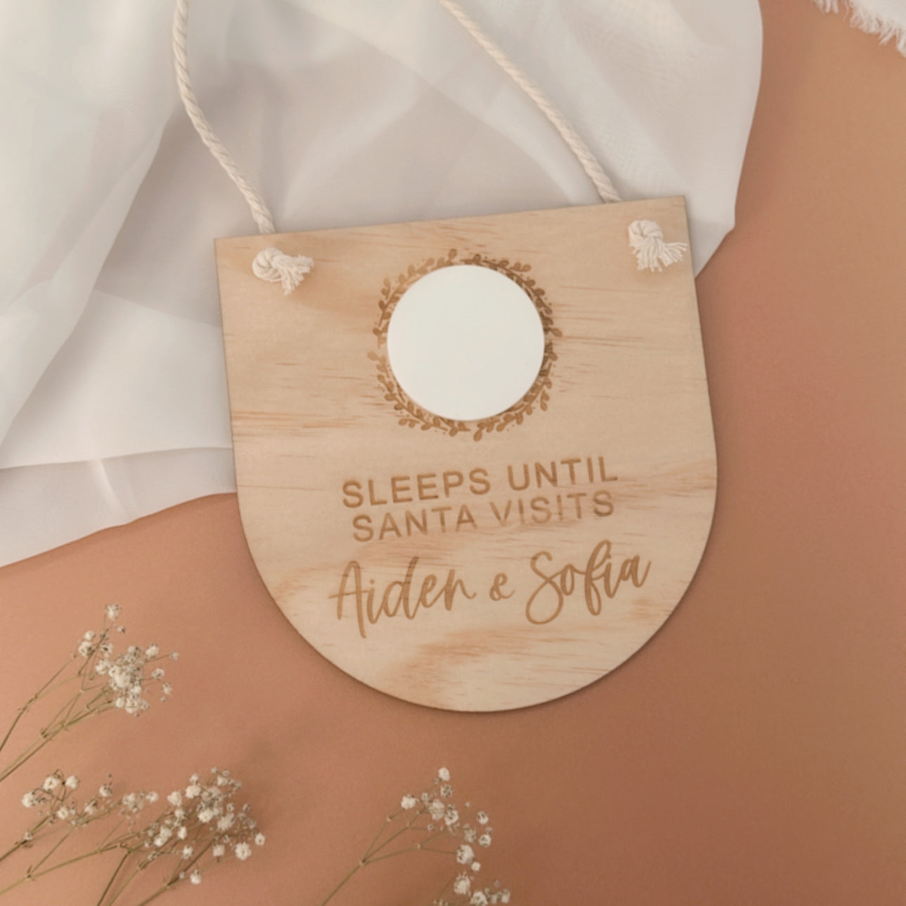 Minimal Christmas Countdown plaque