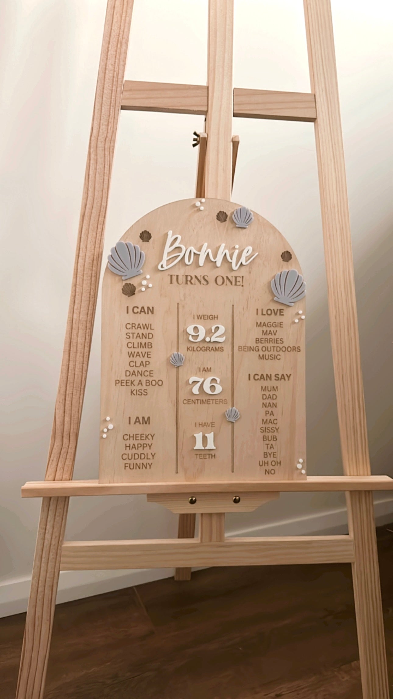 Milestone board- Sea Shells