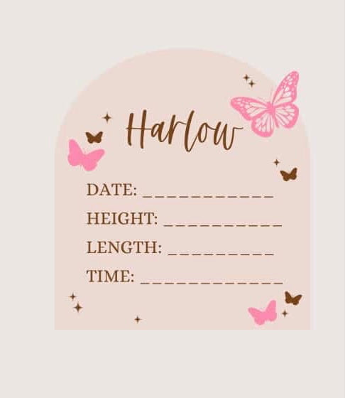 Butterfly announcement plaque