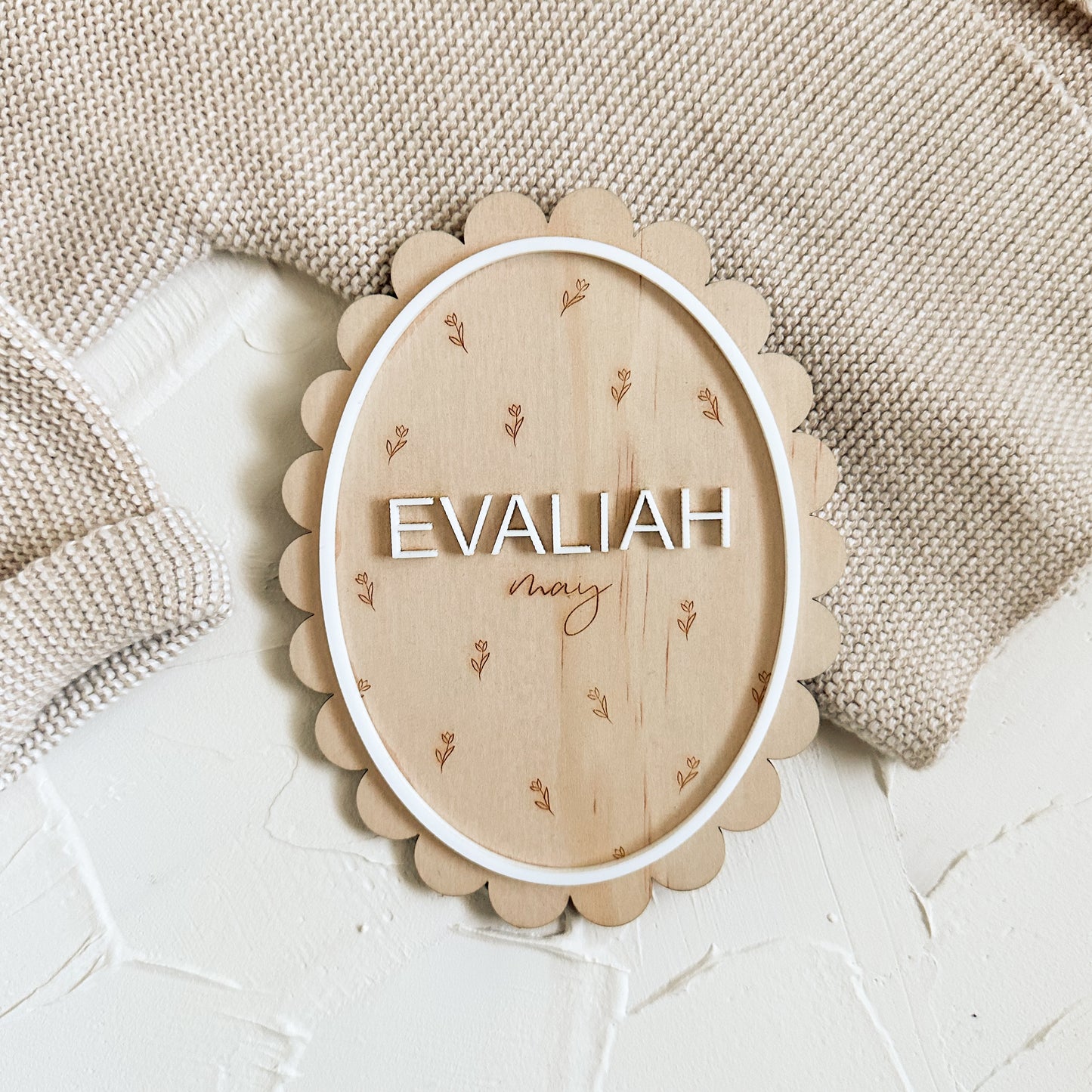 Vintage Floral Name Plaque