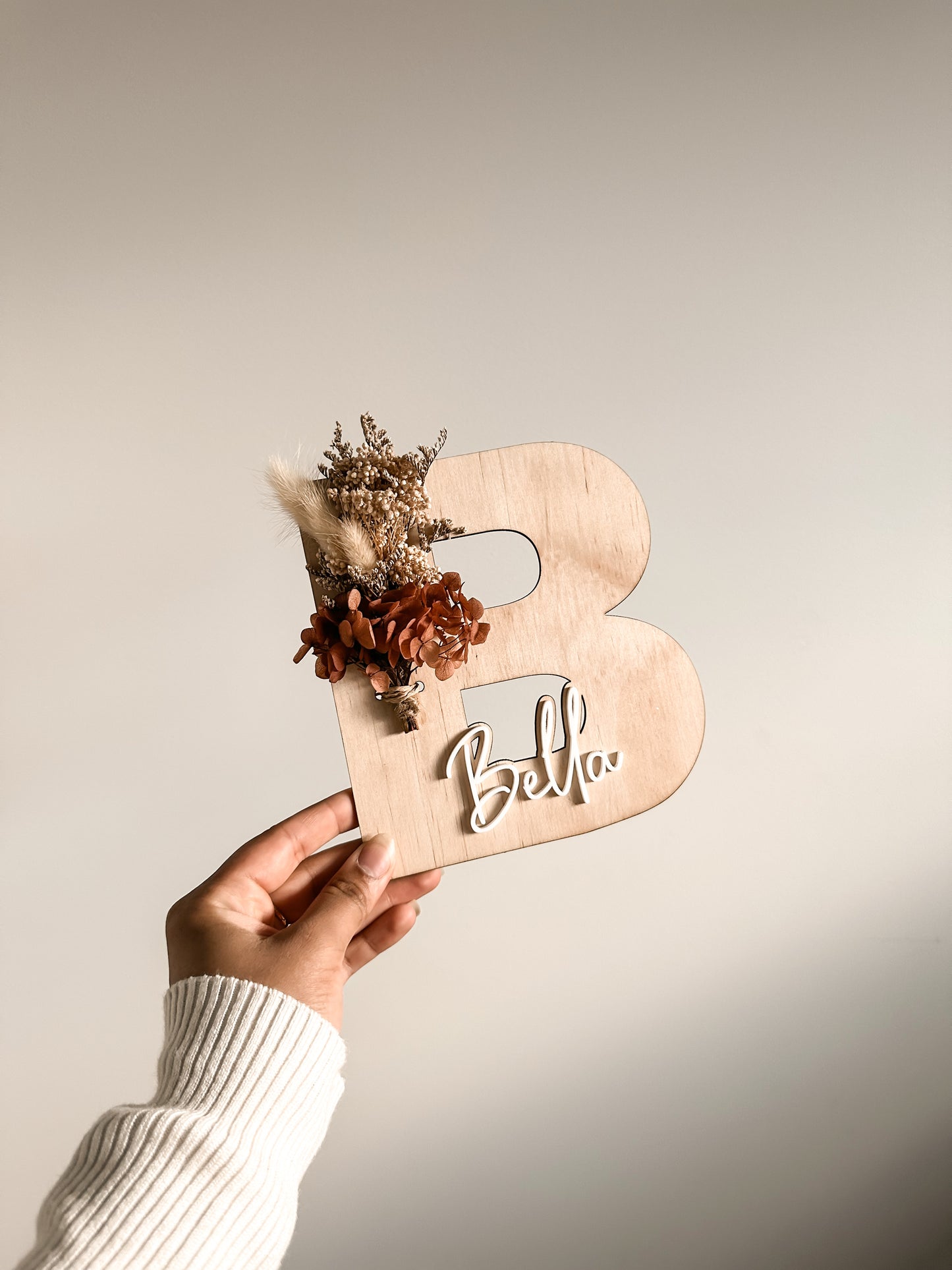 Dried Floral Name plaque