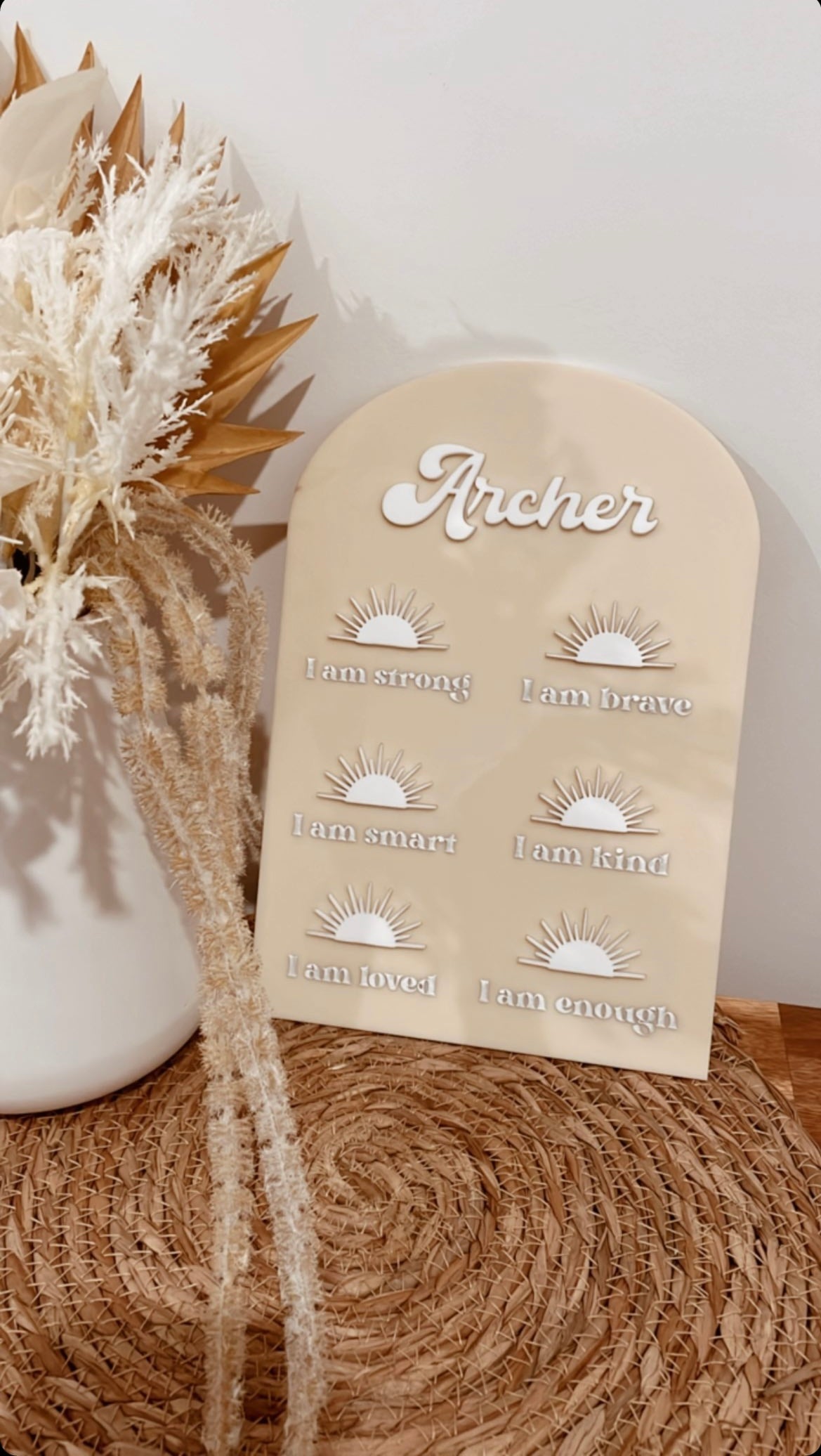 Affirmation plaque- Half sun