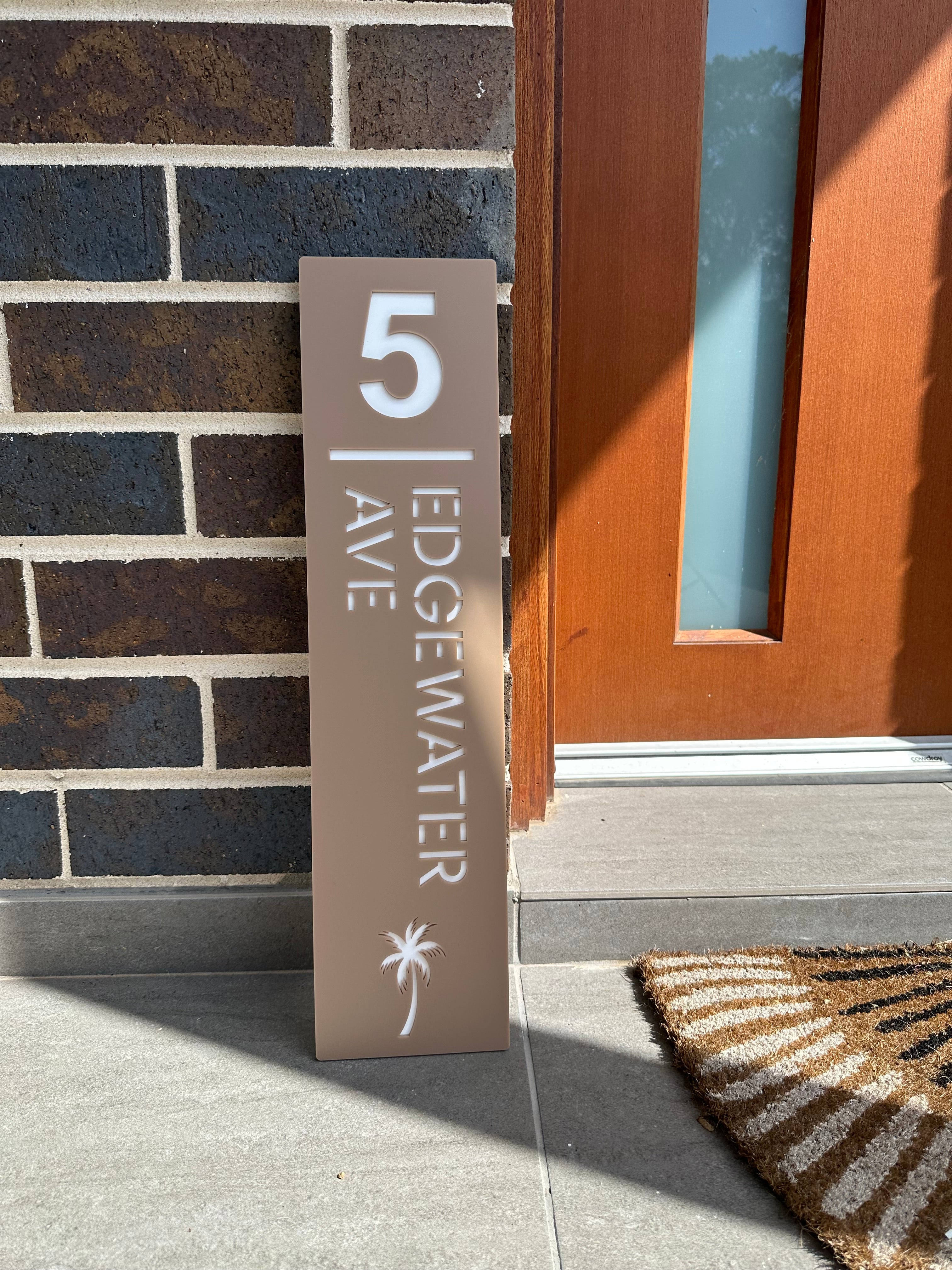 Narrow Modern Sleek House Number Address Sign – curateddbycpc
