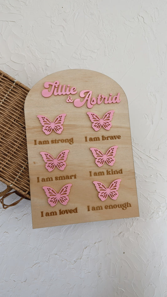 Wood Affirmation Plaque - butterfly