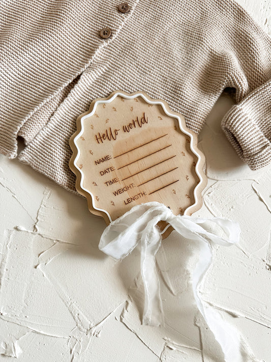 Vintage Floral Birth Announcement Plaque