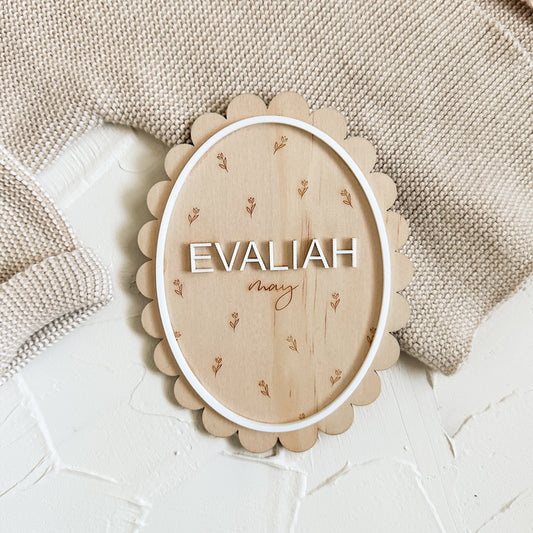 Vintage Floral Name Plaque