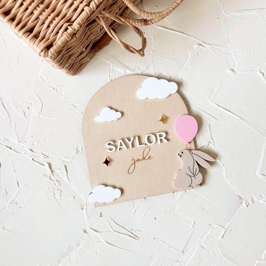 Bunny Name Plaque