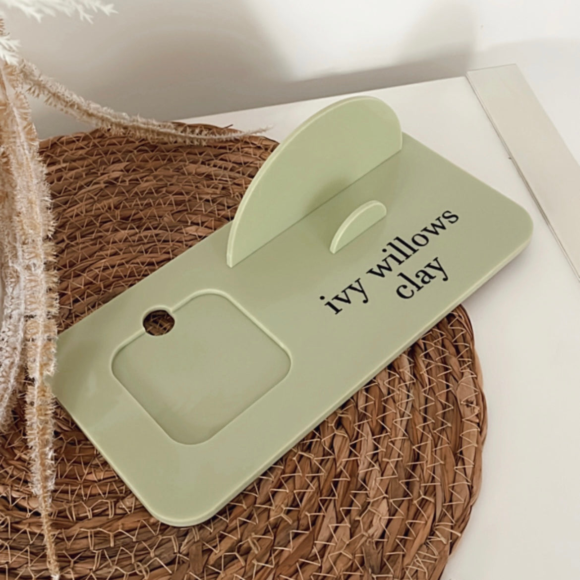 Square dock with business card holder