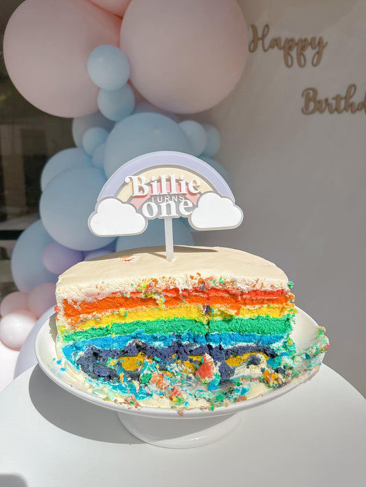 Rainbow cake topper