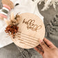 Dried Floral Birth announcement plaque