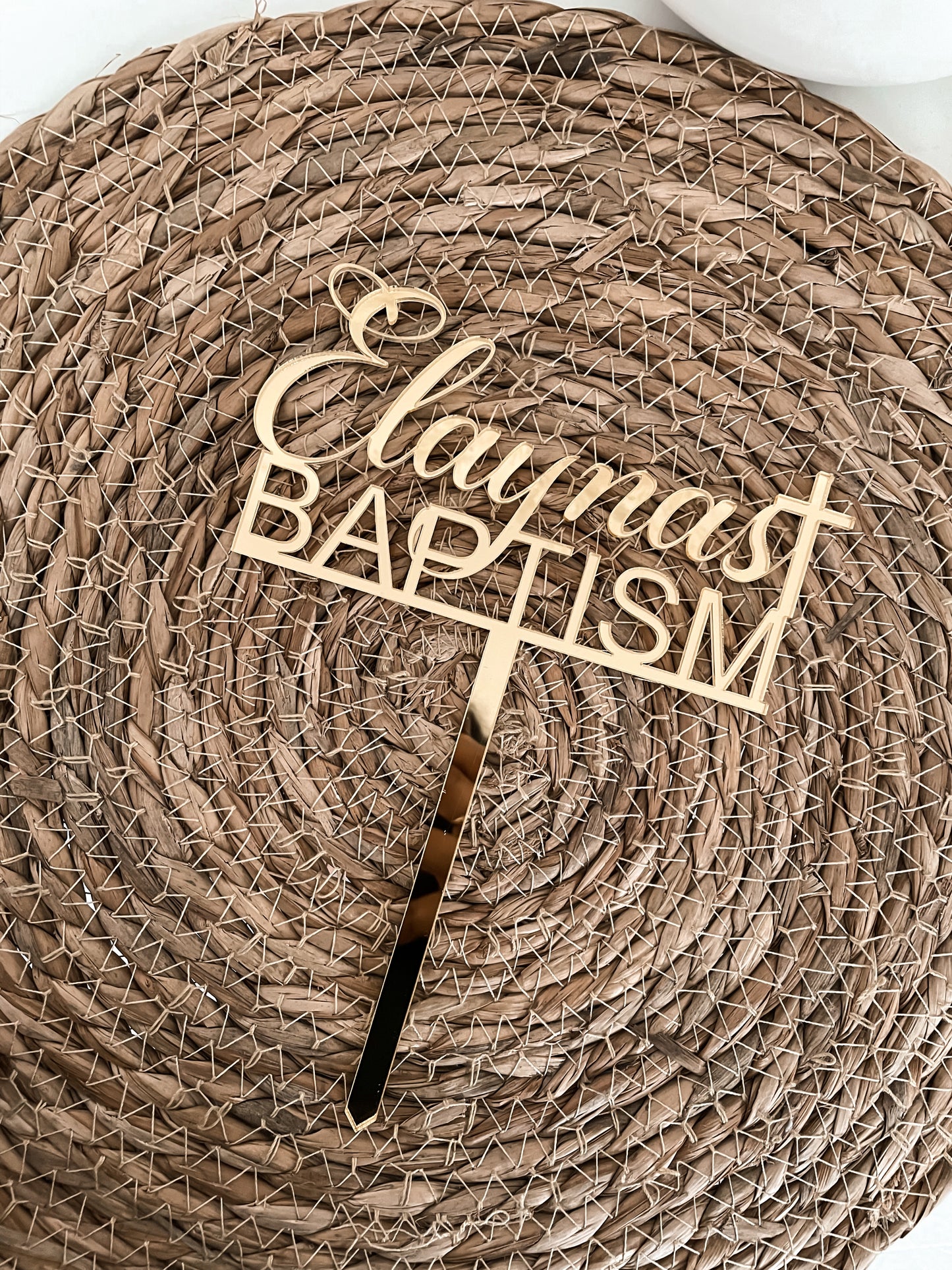 Baptism cake topper