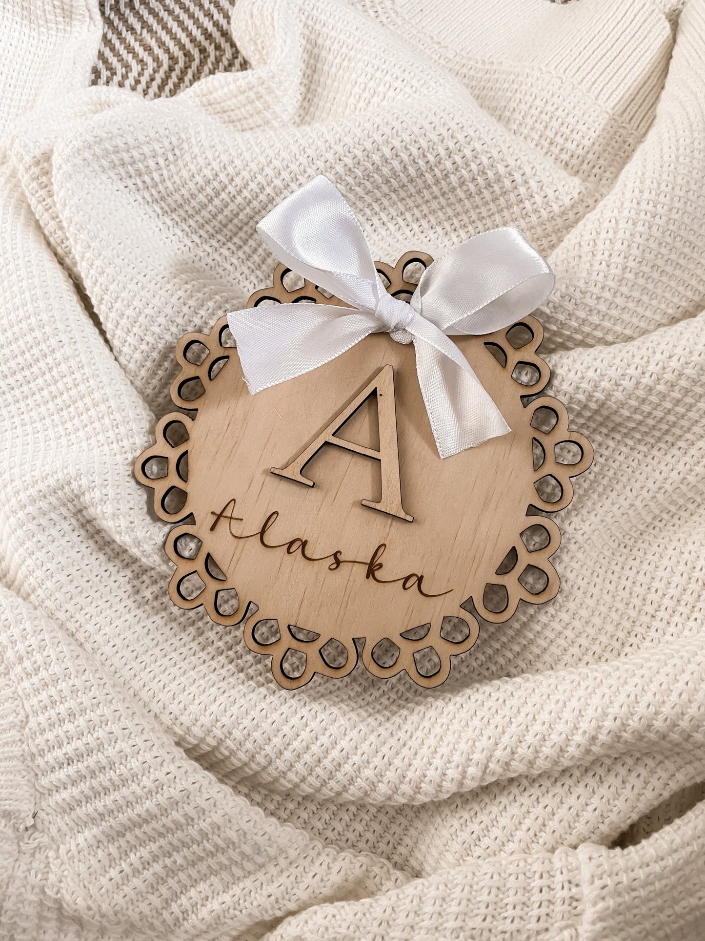 Lace name plaque